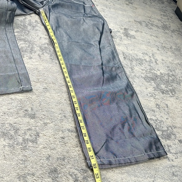 Vintage Deadstock Slim Shady Eminem 90s Baggy Wide Leg Carpenter Jeans Silver 34 - Picture 10 of 16
